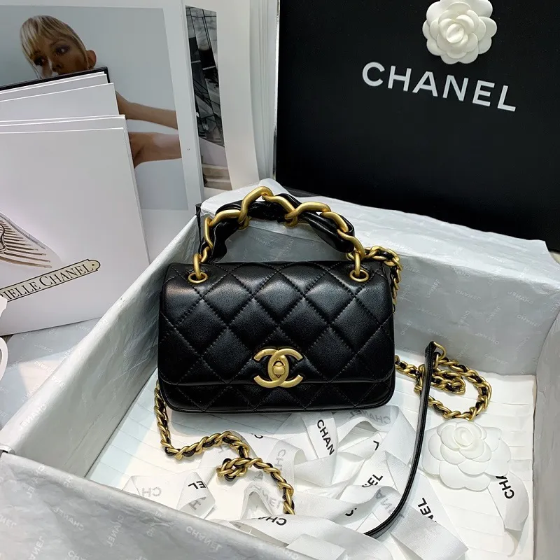 Bolsa Tiracolo Chanel Single Flap Preto Vintage