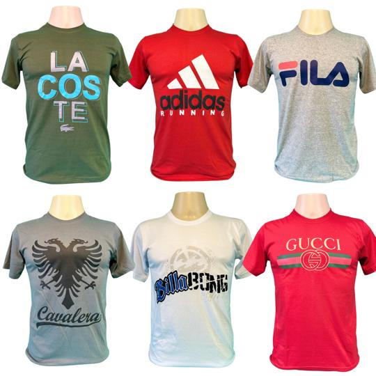 Kit com 6 Camisetas Masculinas Multimarcas